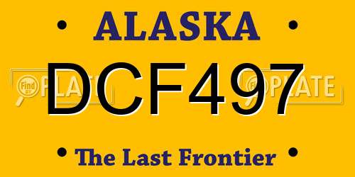 DCF497 Alaska License Plate
