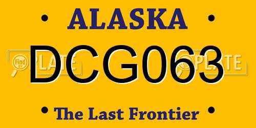 DCG063 Alaska License Plate