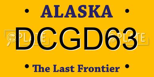 DCGD63 Alaska License Plate