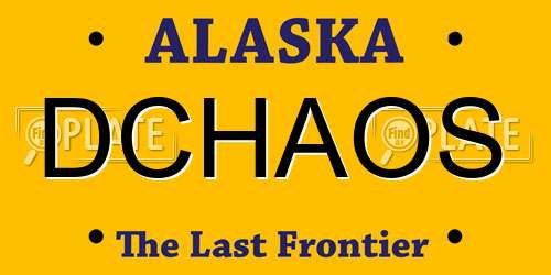 DCHAOS Alaska License Plate
