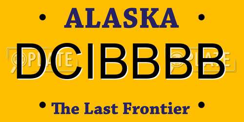 DCIBBBB Alaska License Plate