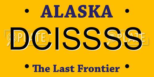 DCISSSS Alaska License Plate
