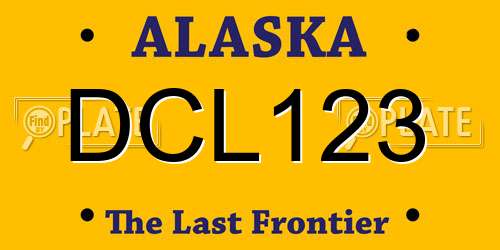 DCL123 Alaska License Plate