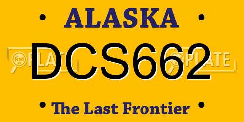 DCS662 Alaska License Plate