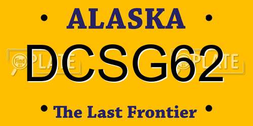 DCSG62 Alaska License Plate