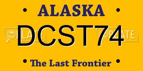 DCST74 Alaska License Plate