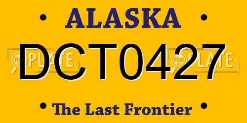 DCT0427 Alaska License Plate