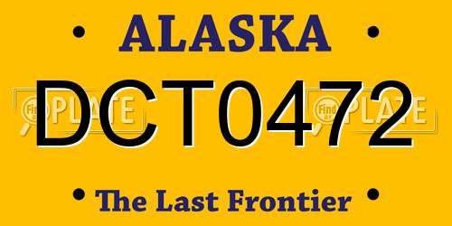 DCT0472 Alaska License Plate