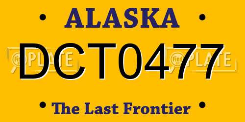 DCT0477 Alaska License Plate