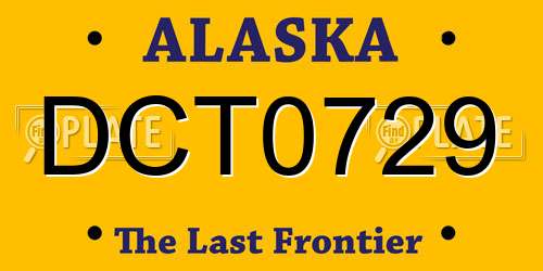 DCT0729 Alaska License Plate