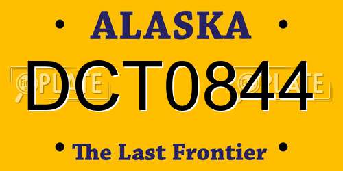 DCT0844 Alaska License Plate