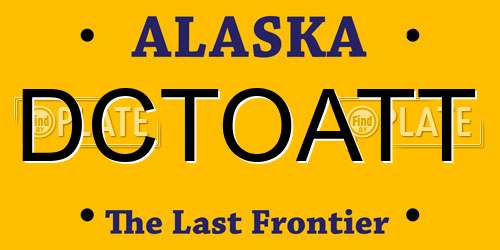DCTOATT Alaska License Plate