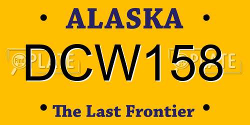 DCW158 Alaska License Plate
