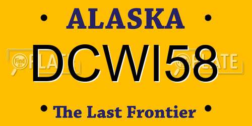 DCWI58 Alaska License Plate
