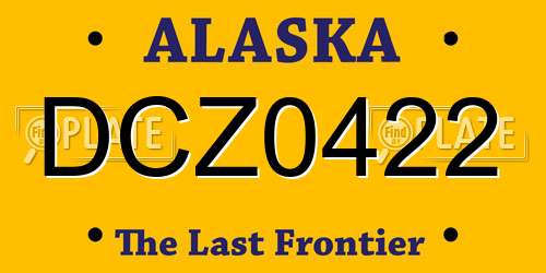 DCZ0422 Alaska License Plate