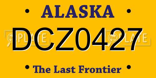 DCZ0427 Alaska License Plate