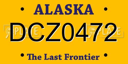 DCZ0472 Alaska License Plate