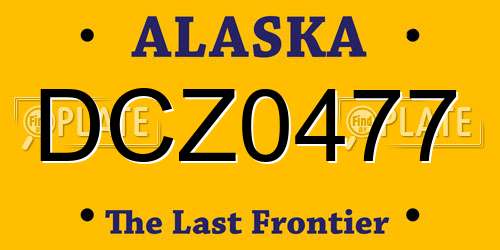 DCZ0477 Alaska License Plate