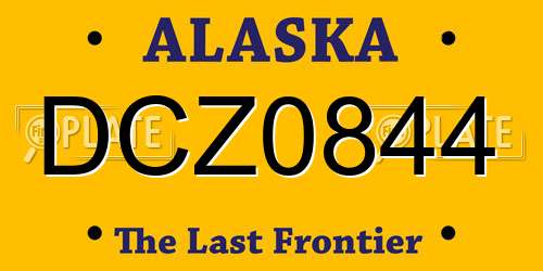 DCZ0844 Alaska License Plate