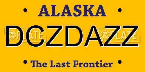 DCZDAZZ Alaska License Plate