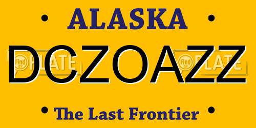 DCZOAZZ Alaska License Plate