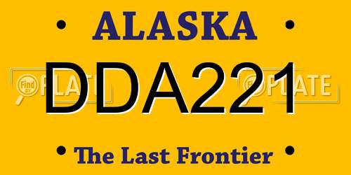 DDA221 Alaska License Plate