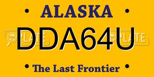 DDA64U Alaska License Plate
