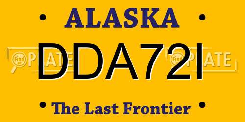DDA72I Alaska License Plate