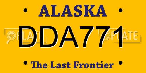 DDA771 Alaska License Plate
