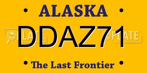 DDAZ71 Alaska License Plate