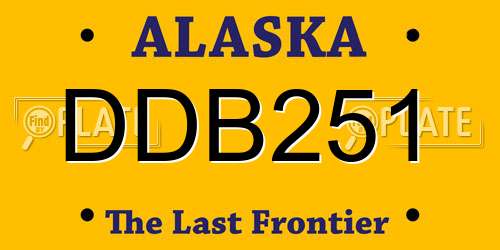 DDB251 Alaska License Plate