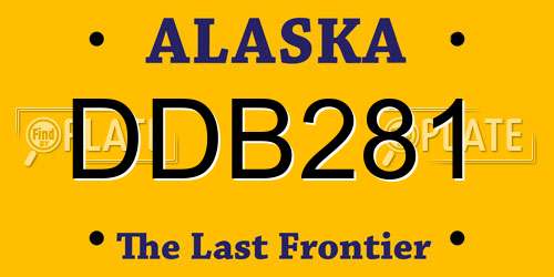 DDB281 Alaska License Plate