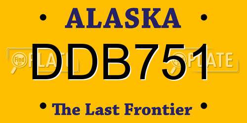 DDB751 Alaska License Plate
