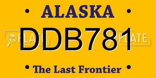 DDB781 Alaska License Plate