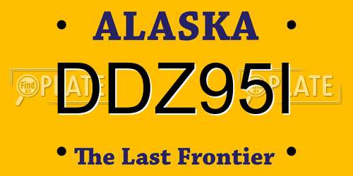 DDZ95I Alaska License Plate