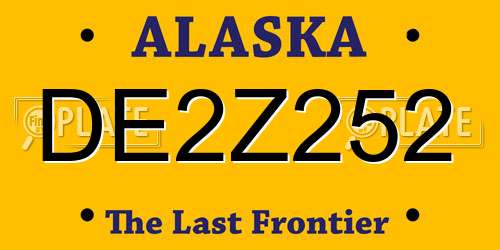 DE2Z252 Alaska License Plate