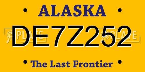 DE7Z252 Alaska License Plate