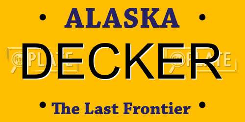 DECKER Alaska License Plate