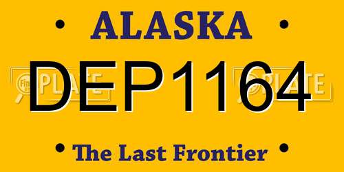 DEP1164 Alaska License Plate