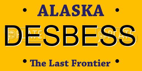 DESBESS Alaska License Plate