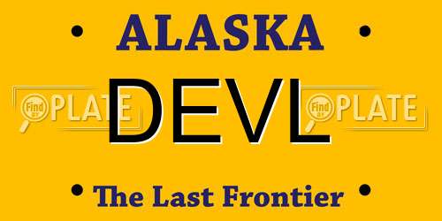 DEVL Alaska License Plate