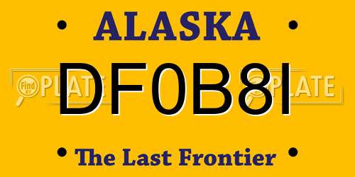 DF0B8I Alaska License Plate