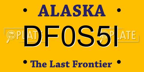 DF0S5I Alaska License Plate
