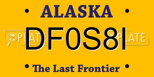 DF0S8I Alaska License Plate