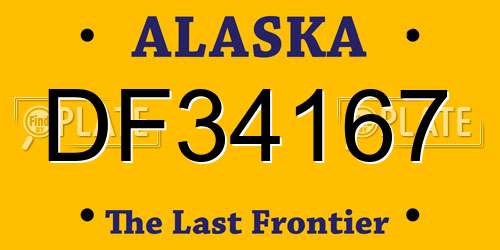 DF34167 Alaska License Plate