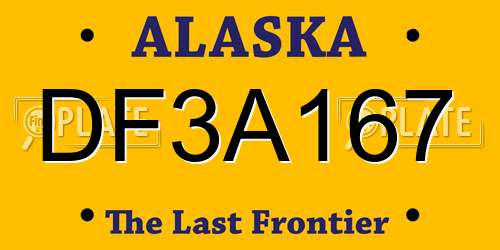 DF3A167 Alaska License Plate