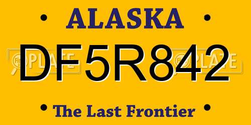 DF5R842 Alaska License Plate