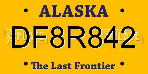 DF8R842 Alaska License Plate