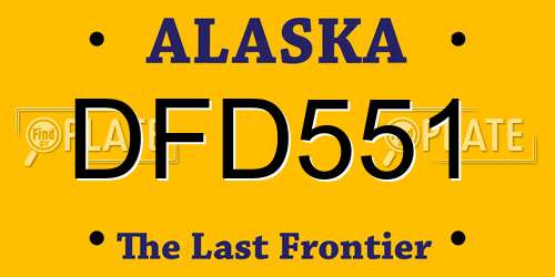 DFD551 Alaska License Plate