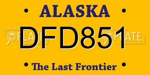 DFD851 Alaska License Plate